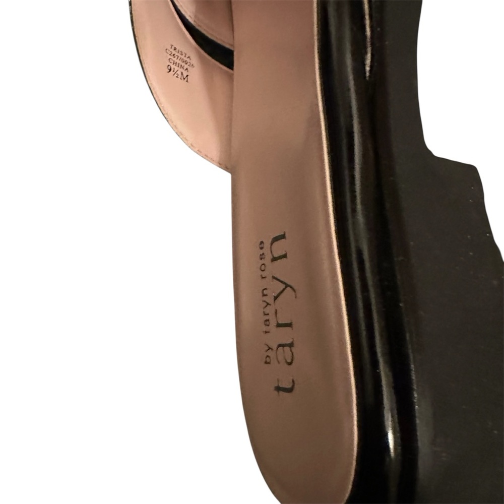 Taryn by Taryn Rose Trista Black Patent Leather Thong Slip-On Sandals Size 9.5 - Picture 6 of 7